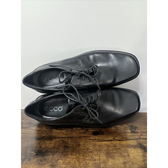 Ecco Berlin Plain Toe TIE BLACK 49754 ~ Men\'s Dress Shoe Sz 44 (US 10-10.5) EUC! main image 4